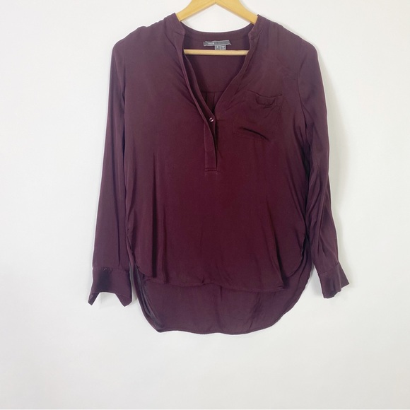 Vince Tops - Vince Red Maroon Top Blouse Silk Spandex Elegant Casual Career Work Sz2